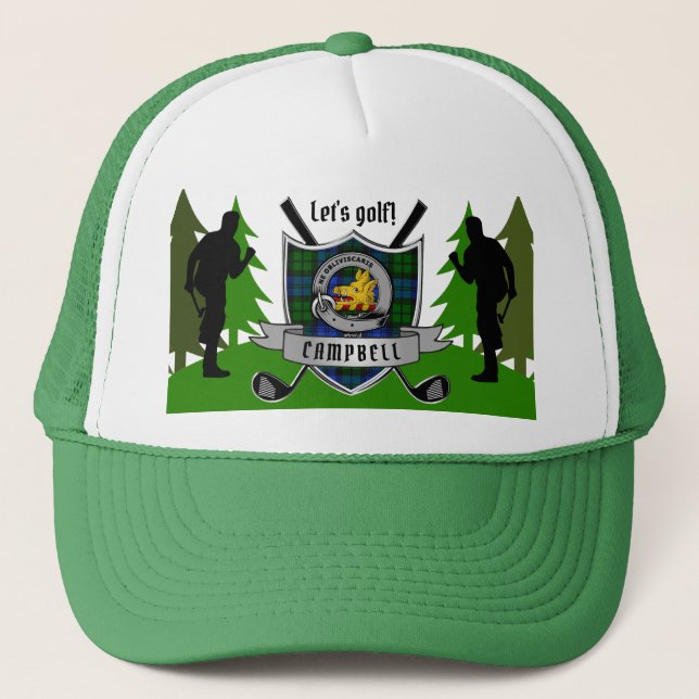 Gorra De Camionero Campbell Personalizada Clan Badge Golf (Anverso)