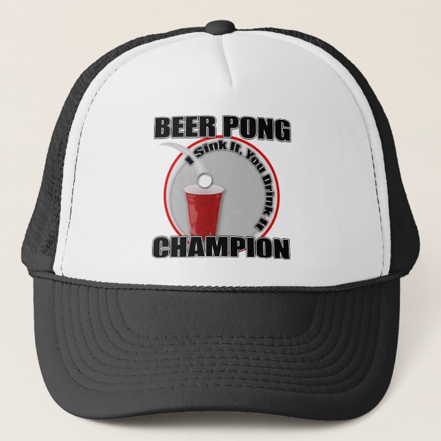 Gorra De Camionero Campeón de Pong de la cerveza (Anverso)