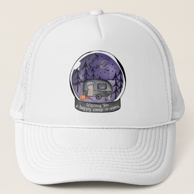 Gorra De Camionero Camper de Halloween en bola de nieve (Anverso)