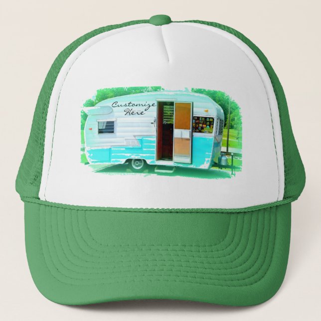 Gorra De Camionero Camper retro vintage personalizado (Anverso)