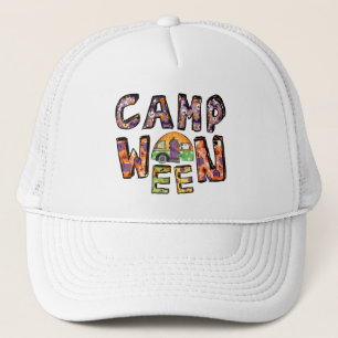 Gorra De Camionero Camping de Halloween Pun de Word