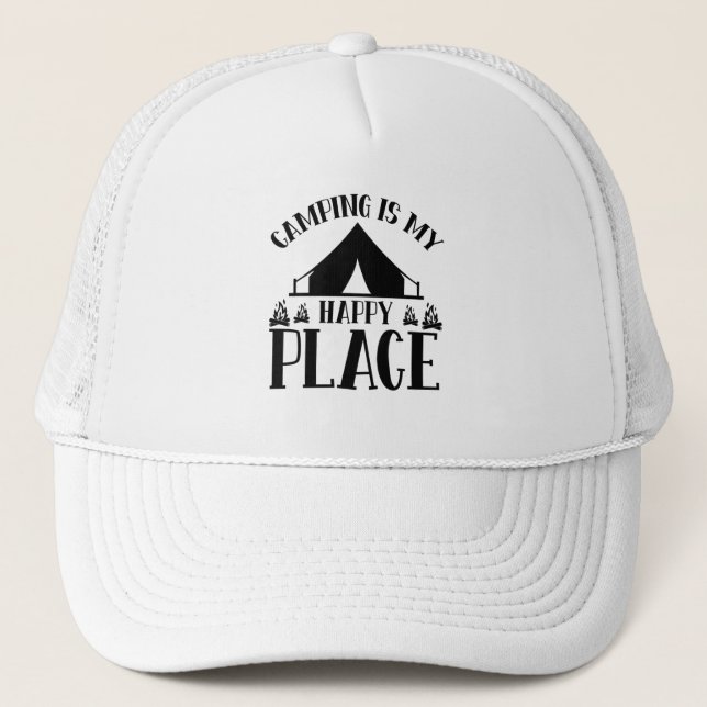 Gorra De Camionero Camping es mi lugar feliz (Anverso)
