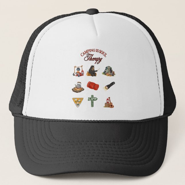 Gorra De Camionero Camping es terapia Soul (Anverso)