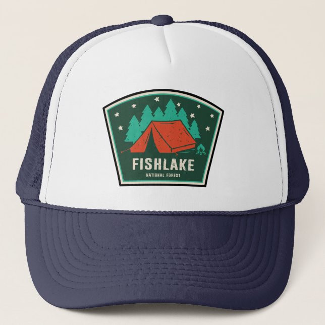 Gorra De Camionero Camping Forestal Nacional de Fishlake (Anverso)