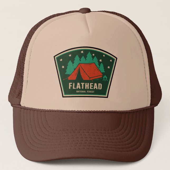 Gorra De Camionero Camping Forestal Nacional Flathead (Anverso)