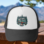 Gorra De Camionero Camping Lovers Retro RV Camper<br><div class="desc">Dibujo retro lindo de un rev en colores vintage.</div>
