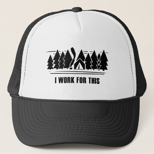 Gorra De Camionero Camping, Trabajo Para Esto (Anverso)