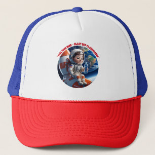 Gorra De Camionero "Campo de aventura espacial astronauta con cohetes
