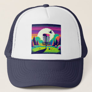 Gorra De Camionero Campo de golf Pixel Art Disc