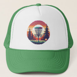 Gorra De Camionero Campo de golf Pixel Art Disc