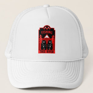 Gorra De Camionero Canadá de pesca de río árbol