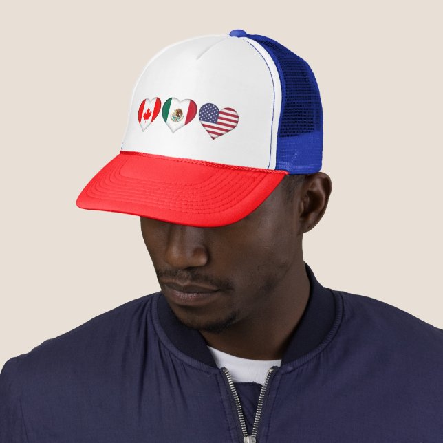 Gorra De Camionero Canadá, México, EE.UU., sede del Torneo de Fútbol  (In situ)