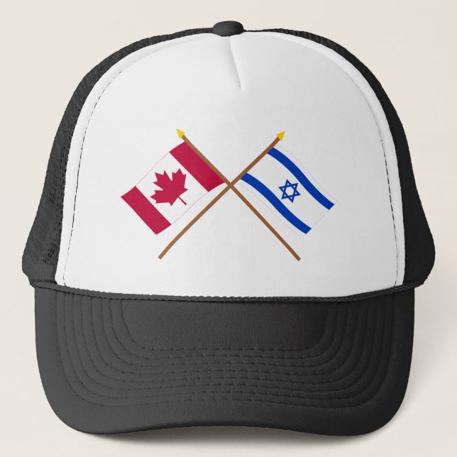 Gorra De Camionero Canadá y banderas cruzadas Israel (Anverso)