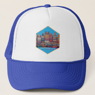 Gorra De Camionero Canal Amsterdam Países Bajos Europa