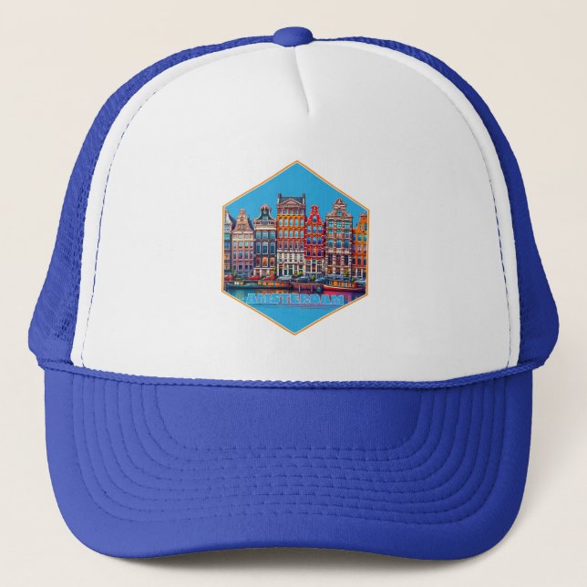 Gorra De Camionero Canal Amsterdam Países Bajos Europa (Anverso)