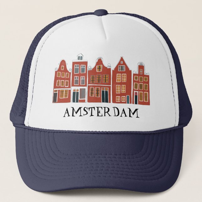 Gorra De Camionero Canal House Row Amsterdam Holanda Viaje Holandés (Anverso)