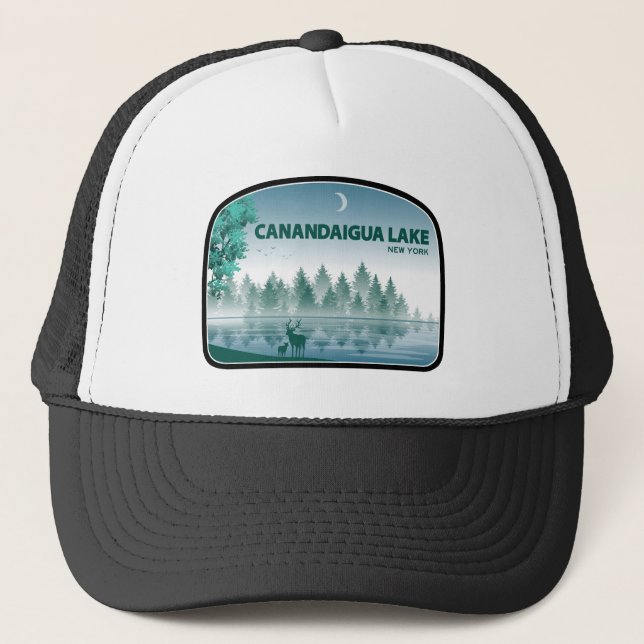Gorra De Camionero Canandaigua Lago New York Deer (Anverso)