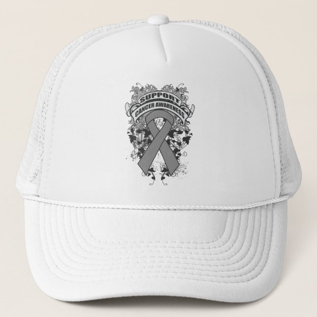 Gorra De Camionero Cáncer de cerebro - Lema de sensibilización de Gua (Anverso)