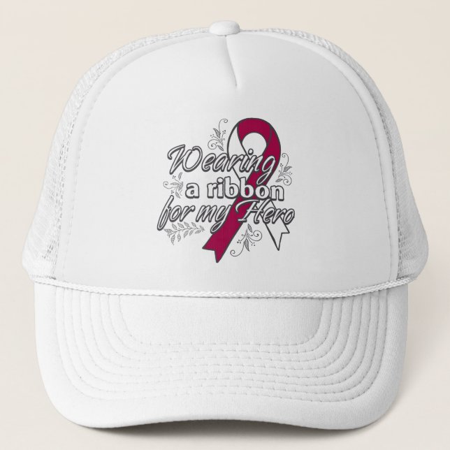 Gorra De Camionero Cáncer de cuello de cabeza con cinta de opciones p (Anverso)