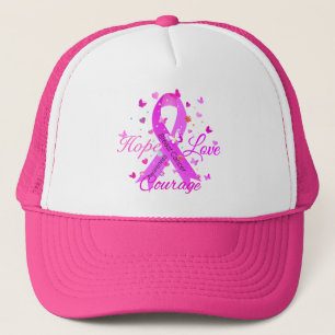 Gorra De Camionero Cáncer de Mama Esperanza Amor Coraje