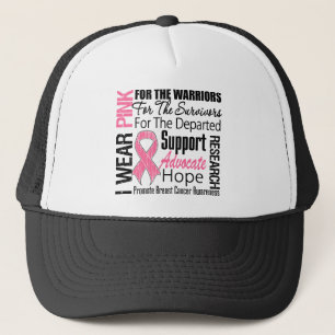 Gorra De Camionero Cáncer de pecho llevo TRIBUTO rosado de la cinta
