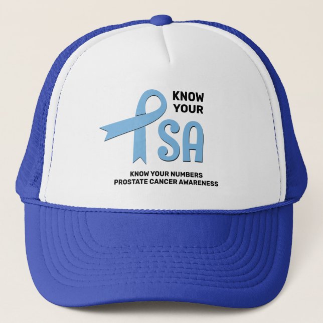 Gorra De Camionero Cáncer de próstata CONOCE TU PSA (Anverso)