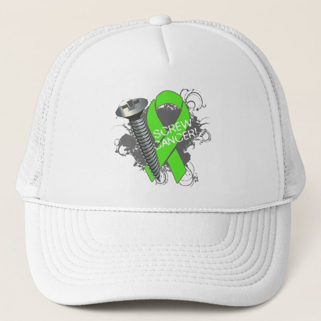 Gorra De Camionero Cáncer de tornillo - Linfoma no Hodgkins Grunge (Anverso)