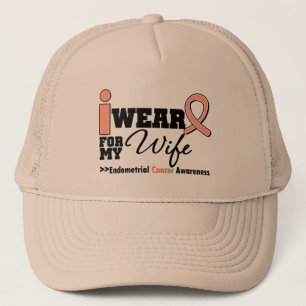 Gorra De Camionero Cáncer endometrial Yo Uso Cinta De Peach Para Mi M
