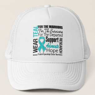 Gorra De Camionero Cáncer ginecológico llevo TRIBUTO verde azulado