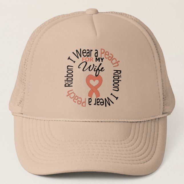 Gorra De Camionero Cáncer Uterino Que Uso Cinta De Peach Para Mi Muje (Anverso)
