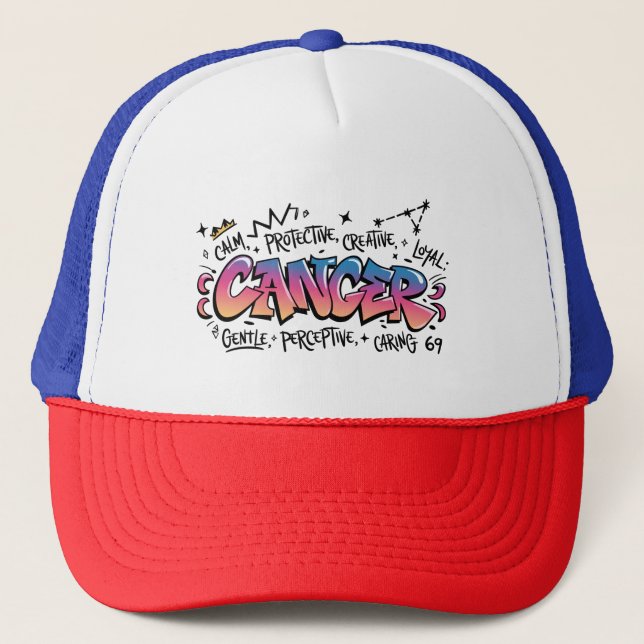 Gorra De Camionero Cancer Zodiac Graffiti  (Anverso)