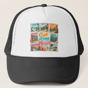 Gorra De Camionero Cancun Sol Arena México Playas Hermosas Tropical