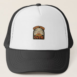 Gorra De Camionero Candy Corn Cutie Diseño Vector Vintage Halloween_1