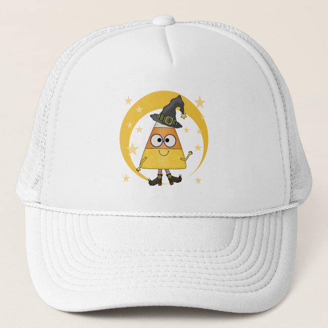 Gorra De Camionero Candy Corn Witch Halloween (Anverso)