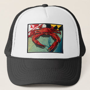 Gorra De Camionero Cangrejo del ciudadano de Maryland
