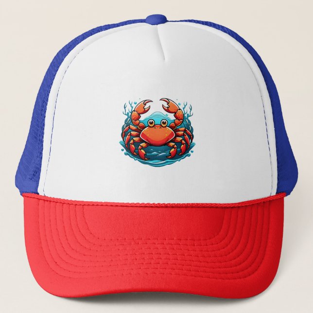 Gorra De Camionero cangrejo-divertido (Anverso)