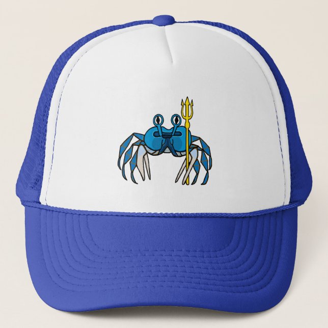 Gorra De Camionero Cangrejo guerrero azul (Anverso)