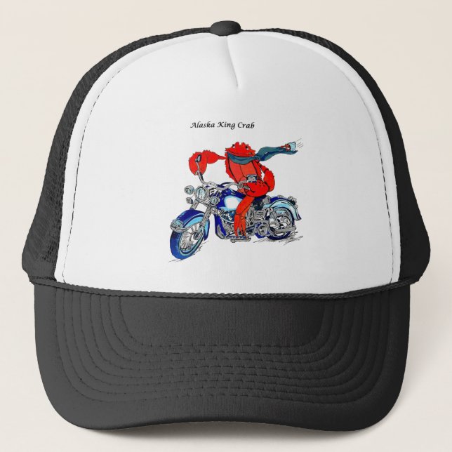 Gorra De Camionero Cangrejo rey de Alaska en motocicleta (Anverso)