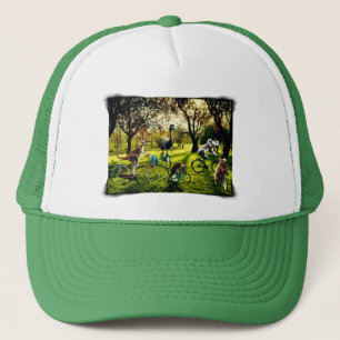 Gorra De Camionero Canguro Koala Wombat Emú en Bicicleta Divertido