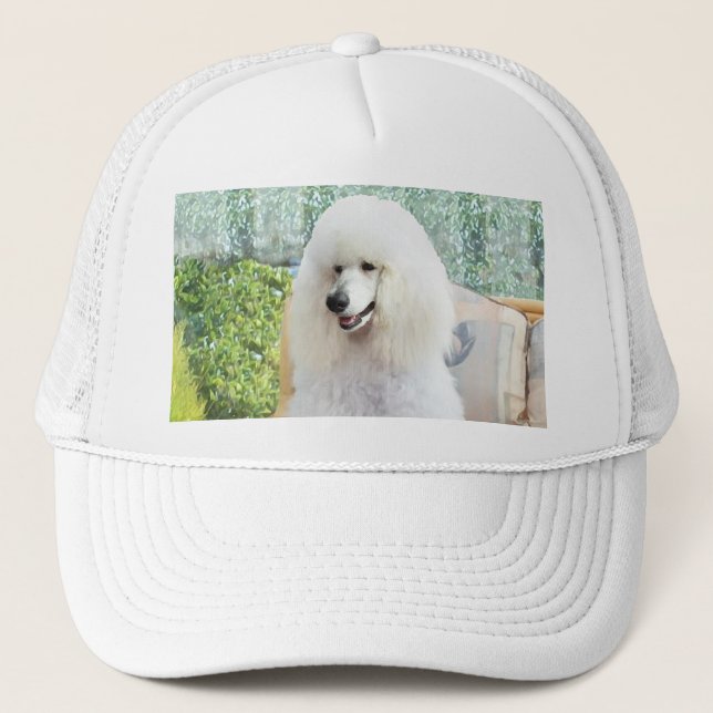 Gorra De Camionero Caniche estándar blanco (Anverso)