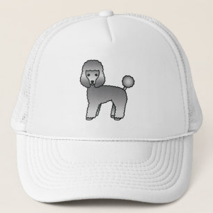 Gorra De Camionero Caniche Toy Gris Perro De Dibujos Animados Lindo