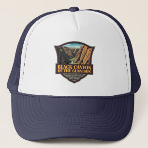 Gorra De Camionero Cañón Negro Del Arte Del Parque Nacional Gunnison