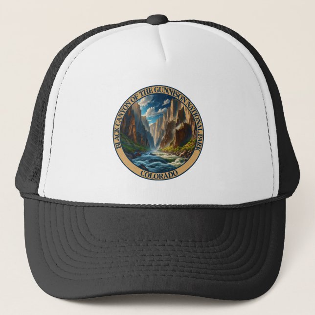 Gorra De Camionero Cañón negro del parque nacional de Gunnison (Anverso)
