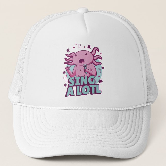 Gorra De Camionero Cantar mucho Cantando Axolotl (Anverso)