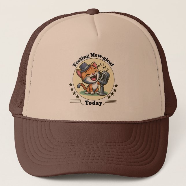 Gorra De Camionero canto de gatos divertidos (Anverso)