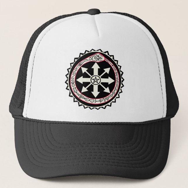 Gorra De Camionero Caos con serpiente Ouroburos (Anverso)