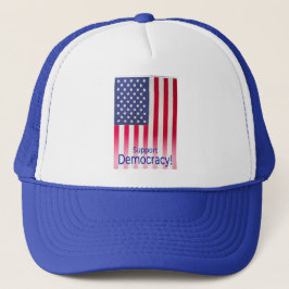 Gorra De Camionero Cap - Apoyar el mensaje ¡Democracia! - vertical