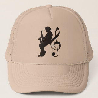 Gorra De Camionero cap saxophoneplayer silhouette (G-key)