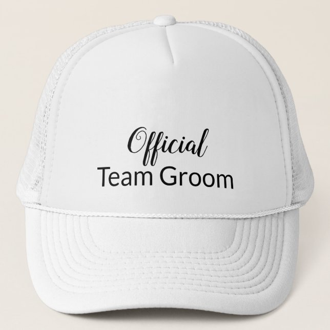 Gorra De Camionero Capa de Boda Groom del equipo oficial (Anverso)