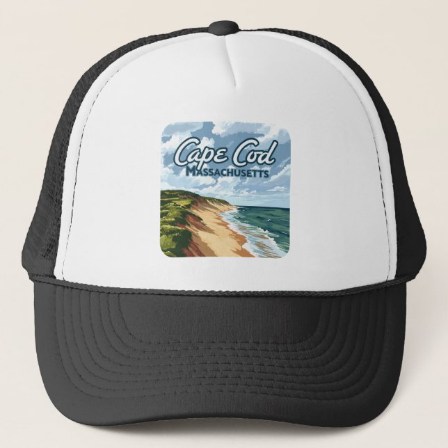 Gorra De Camionero Cape Cod Beach Seashore Massachusetts Blue (Anverso)